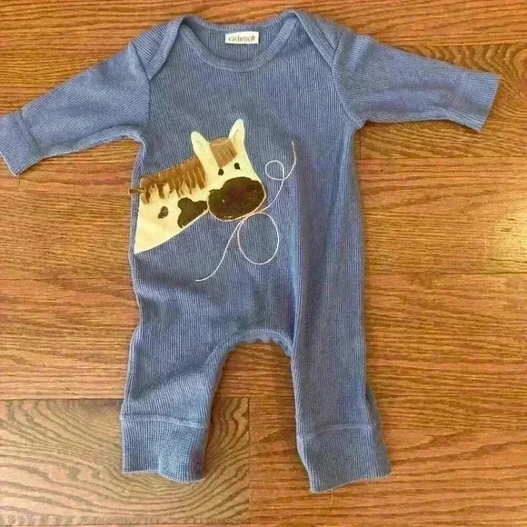 Embroidered BodySuit Jumper Waffle Knit Horse size 9-12 month - Picture 2 of 9